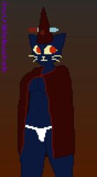 anthro breasts feline female female invisiblebucket mae_(nitw) night_in_the_woods panties pixel_art solo