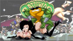 animated artist_request battletoads big_breasts breasts dark_queen eternity_(artist) female from_behind interspecies large_breasts male rash_(battletoads) sex straight tagme