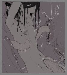 1girls breast_sucking eaten_then_fucked female human inside_creature internal_view interspecies looking_pleasured moaning moaning_in_pleasure monster monster_on_female original pleasure_face tagme tentacle tentacle_sex vore vorentacle