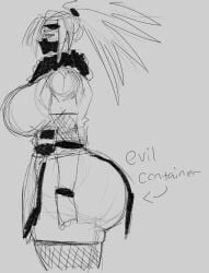 2d 2d_(artwork) ass big_ass curvy curvy_figure dark-skinned_female dark_skin evil_container female female_focus female_only fuku_(humble_shark) huge_ass humble_shark kunoichi looking_at_viewer ninja oc original_character thick_ass thick_thighs voluptuous voluptuous_female