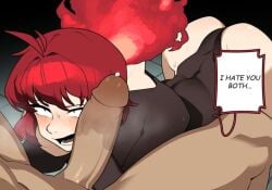 blush headless holding_head junkzero tsundere