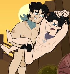 anal_sex black27-0 blush disventure_camp gay_sex hunter_(disventure_camp) hunter_page looking_at_another male_only muscular_male necklace scars sweating tagme thomas_reed tom_(disventure_camp)