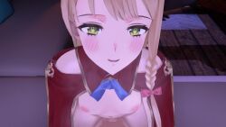 3d 3d_animation animated arse ass atelier_(series) atelier_ryza blonde_hair blush christmas_outfit clothed green_eyes klaudia_valentz knees lazyprocrastinator legs light_skin mask nude partially_clothed santa_costume sex shy smile tagme thigh_sex vaginal_sex video