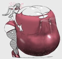 1girls anthro areola_slip areolae belly blush blush_lines breasts bunny bunnysuit drakeinflates earrings fat female female_focus female_only fishnet_legwear fishnets furry gloves heart heart_symbol heels hips holding_breast hyper_breasts lactating lactating_nipples lactation lagomorph lagomorph_humanoid large_breasts lips milf milk milk_in_clothes moaning moaning_in_pleasure mobian_(species) mother rabbit sega sonic_(series) sonic_the_hedgehog_(series) thick_thighs thighs vanilla_the_rabbit wardrobe_malfunction wide_hips