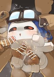 1girls 2boys ahe_gao anal anal_sex anus cum ghast_(minecraft) microsoft minecraft mojang monster threesome vaginal_penetration