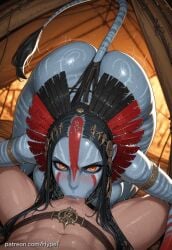 1girls ai_generated alien alien_girl alien_humanoid alternate_version_at_source ass athletic_female avatar avatar:_fire_and_ash black_hair blue_skin body_paint breasts crazy_eyes dark-skinned_male deepthroat fellatio female furry headdress human human_penetrating humanoid hypet larger_female leg_up light-skinned_male loincloth long_hair looking_at_viewer lying_on_back pelvic_curtain pov pov_eye_contact primitive shiny_skin slender_body small_breasts smirk tagme tail tall tall_female thighs tribal_clothing varang varang_(avatar) wide_hips