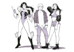 1boy 2girls alex_creed ankle_boots anklehighs aunt aunt_and_nephew big_penis booty_shorts character_design clone clonecest clones clothing combat_boots concept_art crop_top denim_shorts dick ffm fur_trim gabby_(character) high_resolution highres honey_badger_(gabrielle_kinney) hotpants imminent_incest imminent_sex imminent_threesome implied_incest incest incest_(lore) laura_kinney leotard marvel marvel_comics mother mother_and_child mother_and_son sabretooth sexy_clothing short_shorts shorts sister sisters superhero superheroine tagme thong_straps x-23 x-men