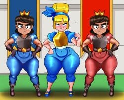 2d 2d_(artwork) 3girls angry angry_expression angry_eyes angry_face blue_princess_(clash_royale) blush blushing_at_viewer blushing_female clash_(series) clash_a_rama clash_royale dagger_duchess_(clash_royale) design_bgart female female_focus female_only gluteal_fold high_resolution highres hip_grab hips hips_wider_than_shoulders littlebigdih looking_at_viewer pose princess princess_(clash_royale) red_princess_(clash_royale) royalty skintight skintight_bodysuit skintight_clothing supercell tight tight_clothes tight_clothing tight_pants tights
