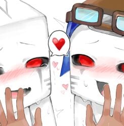 ahe_gao comic ghast_(minecraft) happy_ghast_(minecraft) heart-shaped_pupils microsoft minecraft mojang monster steve_(minecraft) sweat