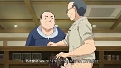 1girls 2boys 2d 2d_animation age_difference animated apron behind_counter behind_the_counter blush brown_hair censored cheating cheating_(relationship) cheating_wife dialogue english_subtitles english_text erection fellatio female hand_on_another's_head hentai_series housewife indoors light-skinned_female light-skinned_male light_skin male mature_female moral_degeneration mosaic_censoring netorare ntr oblivious okusan_(yue_ni_hitozuma_wa_netorareta) old_man older_male older_male_and_younger_female pants_down penis queen_bee_(animation_studio) raw_sex restaurant sex shirt stealth_sex straight straight_sex subtitled unaware waitress waitress_uniform white_shirt yue_ni_hitozuma_wa_netorareta