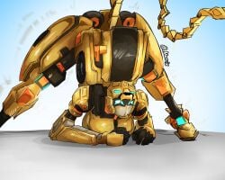 2d 2d_(artwork) ass ass_up big_ass big_breasts big_butt big_thighs blue_eyes breasts cat_ears cat_tail catgirl cheetah cheetah_girl happy happy_female headdress headgear headwear highres huge_breasts huge_butt huge_thighs jack-o_pose legs mavrix mecha mecha_focus mecha_girl mechanical metal_cardbot nekomimi robot robot_girl robot_humanoid spread_ass spread_legs tachi_(metal_cardbot) tachy_(metal_cardbot) tail thighs thighs_bigger_than_head yellow_body