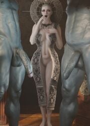 big_balls big_penis monster monster_on_female mother_miranda_(resident_evil) resident_evil_8:_village tyrant