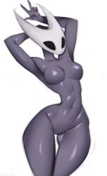 1girls 2026 anthro arms_behind_head arms_up artist_name ass ass_visible_through_thighs athletic athletic_female big_ass black_body black_eyes black_skin breasts child_bearing_hips featureless_breasts female female_anthro female_only glistening glistening_body hollow_knight hornet_(hollow_knight) hourglass_figure humanoid insects johnfoxart mask masked masked_female nippleless no_nipples non-human non-mammal_breasts nude nude_female peace_sign solo standing thick_thighs thighs video_games wide_hips