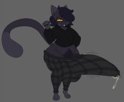 1male balls balls_under_clothes big_balls boner_under_clothes bushy_pubes cat_ears cat_tail chubby chubby_male clothing erection erection_under_clothes evilfiendish hyper_penis leaking_precum looking_pleasured penis precum_through_clothing thick_thighs thighs topwear wide_hips