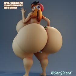 ass_shot big_ass big_breasts big_butt clueless clueless_female giantess hourglass_figure huge_ass huge_breasts huge_butt hyper_ass hyper_breasts hyper_butt meggy_spletzer mrglazed naked nude oc size_difference smg4 stuck_in_butt thick_thighs topaz_(greentopaz213)