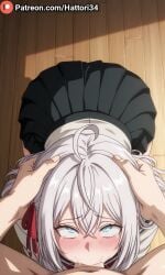 1boy 1girls 2026 ai_generated alisa_mikhailovna_kujou blowjob blue_eyes blush deep_blowjob deepthroat female grabbing hattori34 looking_at_viewer mouth penis rolling_eyes rough_oral saliva tokidoki_bosotto_russian_de_dereru_tonari_no_alya-san white_hair