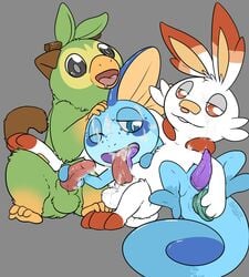 3boys albixan anal anal_insertion cum cum_in_mouth cum_inside cum_on_face dildo feet feral furry gay grookey group group_sex half-closed_eyes hi_res interspecies lagomorph male male_only masturbation monkey nintendo nude paws penetration penis pokémon_(species) pokemon pokemon_ss scalie scorbunny sex_toy sobble tail testicles threesome tongue video_games yaoi