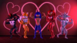 5boys buff echidna fox heart hedgehog holidays knuckles_the_echidna male male_only multiple_boys naked nude sega shadow_the_hedgehog silver_the_hedgehog sonic_(series) sonic_the_hedgehog sonic_the_hedgehog_(series) sonicthebitch tails_the_fox valentine's_day