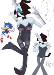 abstract_character bunny_ears bunnysuit japanese_text maigo_(rewrite) maigo_(sonic.exe) pantyhose rewrite_(sonic.exe) sonic.exe_(series)