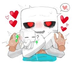 birth comic cum cum_in_pussy cum_inside ghast_(minecraft) ghastling_(minecraft) microsoft minecraft mojang monster sex steve_(minecraft) sweat vaginal_penetration