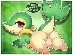 1female absurd_res anthro artist_name digital_media_(artwork) eyelashes featureless_feet feet female female_anthro feral fingers generation_5_pokemon glistening glistening_body glistening_eyes green_body green_tail half-closed_eyes hextali hi_res looking_at_viewer lying mouth_closed multicolored_body nintendo plant pokemon pokemon_(species) pokephilia red_eyes reptile simple_background small_body snivy solo spread_legs spreading stubby_legs tail vines