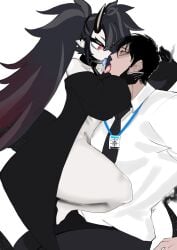 1boy 1girls arms_up barely_clothed breasts child_bearing_hips cigarette curvy curvy_figure female kissing pasties saliva saliva_string saliva_trail slim_waist small_breasts thick_thighs thighs thunder_thighs wide_hips yakisoba_010605