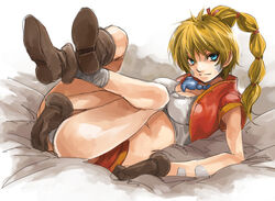 blonde_hair chrono_cross female kid_(chrono_cross) skirt