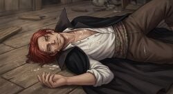 ai_generated cum_on_face gay lying_on_back one_piece shanks