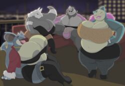 1futa 3girls aggron anthro anthrofied boots chubby clothing dickgirl female fishnet footwear furry futanari hi_res high_heels intersex lipstick makeup mcnasty nidoqueen nintendo overweight overweight_female pangoro penis pokemon pokemon_(species) pokemon_rgby pokemon_rse pokemon_xy prostitution scalie shoes skirt snorlax thick_thighs video_games wide_hips