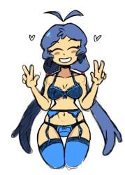 asian_female blue_hair fhs fhsz3r0 fnafhs fnafhs_z3ro fnafhsrule34 fnafhsxxx green_eyes japanese_female lingerie usagi_(fnafhs) usagi_bon z3star