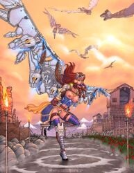 aloy ball_gag big_breasts bondage breasts chastity_belt chastity_device elderrunic female femsub gag gagged horizon_zero_dawn nipples red_hair solo_focus