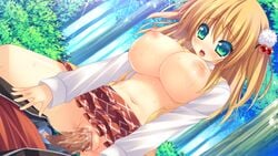 1boy 2-g blonde_hair breasts female game_cg huge_breasts human komae_nana male pov sex softhouse-seal straight tagme tensei_kunitori_sex_gassen!!