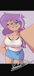 big_ass big_butt big_thighs big_tits big_titties clothing curvaceous curvaceous_female curvaceous_figure curvy curvy_figure curvy_hips doitindiconsfw female female_focus female_only glasses long_hair original original_character purple_hair