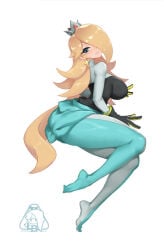 big_breasts blonde_hair breasts feet little_blood long_hair looking_at_viewer mario_(series) mario_kart_world mirrored_image nintendo princess_rosalina princess_rosalina_(pro_racer) tagme thick_thighs