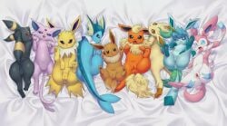 6+girls 9girls all_nine_eeveelutions eevee eeveelution espeon female_only flareon glaceon jolteon leafeon pokemon pokemon_dppt pokemon_gsc pokemon_rgby pokemon_xy presenting sylveon tagme take_your_pick umbreon vaporeon