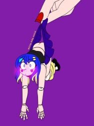 ass bare_ass blush blushing cute dangling doll doll_joints dollipdaze giant_hand god_hand self_insert self_portrait skirt skirt_pull wedgie