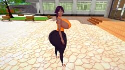 ass_focus big_ass big_butt bleach bleach:_the_thousand-year_blood_war brown_skin clothed clothed_female clothing fat_ass fat_butt looking_at_viewer yoruichi_shihouin