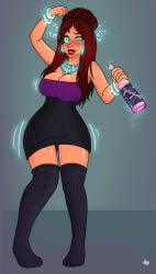 big_breasts bimbo bimbofication blush dancing drunk drunk_bubbles drunk_female female_only green_eyes happy_trance heart heart-shaped_pupils heart_eyes hypnotic_drink hypnotic_drug jewelry large_breasts original solo symbol_in_eyes text wrenzephyr2