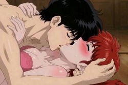 1boy1girl ai_generated black_hair ranma_1/2 ranma_saotome red_hair tatewaki_kuno