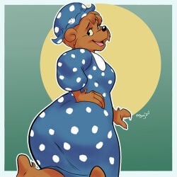 anthro berenstain_bears big_butt furry mama_bear_(the_berenstain_bears) milf presenting_hindquarters rayjay solo solo_female