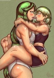 2024 2d 2girls blush blushing blushing_female breast_squish breasts_frottage byleth_(fire_emblem) byleth_(fire_emblem)_(female) commission crossover face_to_face female female/female female_only fire_emblem fire_emblem:_three_houses goddess grabbing_ass green_hair green_hair_female groping groping_ass gym_clothes gym_shorts gym_uniform holding_ass human human_female kid_icarus kid_icarus_uprising kissing leg_lock light-skinned_female light_skin long_hair long_hair_female medium_hair medium_hair_female muscular muscular_female nintendo open_mouth palutena simple_background sloppy_kiss stand_and_carry_position standing_leg_lock toned toned_female tongue tongue_out upright_straddle villainsaibot yuri