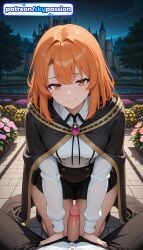 1boy 1girls 2026 ai_assisted ai_generated anime bush cock colette_loire dick erection flower hetero hi_res high_quality high_resolution highres night night_sky patreon patreon_username penis sky skypassion solo_focus stable_diffusion tsue_to_tsurugi_no_wistoria watermark wistoria:_wand_and_sword