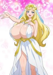 1girls big_breasts blonde_hair breasts female female_only hitokiwa_kenchin huge_breasts humanized kimi_to_idol_precure light-skinned_female light_skin precure pretty_cure solo toei_animation