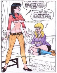 archie_comics betty_and_veronica betty_cooper blonde_hair brown_hair veronica_lodge