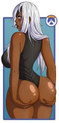 1girls age_regression ana_amari ass ass_expansion ass_focus big_ass big_breasts bimbofication blushing breast_expansion breast_growth breast_growth_(enlargement) breasts breasts_outside bubble_ass bubble_butt dark_skin female_only hands_on_ass heart heart-shaped_pupils heart_eyes horny horny_female huge_ass huge_breasts jacket large_ass large_breasts lip_expansion long_hair overwatch pink_eyes solo symbol_in_eyes thick_thighs thighhighs transformation white_hair wide_hips wrenzephyr2