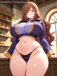1girl 1girls ai_generated ass big_ass big_breasts blush blush_lines blushing blushing_at_viewer breasts breasts_bigger_than_head brown_eyes brown_hair bubble_ass bubble_butt clothed clothed_female clothing curvaceous curvaceous_body curvaceous_female curvaceous_figure curves curvy curvy_body curvy_female curvy_figure curvy_hips female female_focus female_only hair hourglass_figure hourglass_figured_female huge_ass huge_breasts huge_butt indoor indoors kono_subarashii_sekai_ni_shukufuku_wo! konosuba large_ass large_breasts light-skinned_female light_skin long_hair looking_at_viewer looking_down midriff narrow_waist navel odysseyai solo solo_female solo_focus thick thick_ass thick_thighs thighs thin_waist wide_ass wide_hips wiz_(konosuba)
