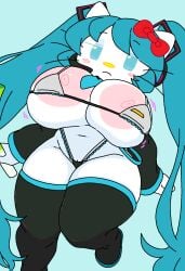 1girls 2d_(artwork) 2d_artwork anthro aqua_eyes aqua_hair aqua_necktie areola areola_slip big_breasts bikini black_footwear black_sleeves blue_eyes blue_hair blush blush_stickers boots bow breasts cassettedream cat_girl clothing detached_sleeves digital_media_(artwork) dream-cassette felid feline felis female food furrification furry furry_female hair_bow hair_ornament hatsune_miku hatsune_miku_(cosplay) headset hello_kitty hello_kitty_(character) hello_kitty_(series) highleg holding_food holding_vegetable hoshime huge_breasts kitty_white large_areolae leek long_hair looking_at_viewer micro_bikini necktie nipple_slip nipples number_tattoo panties red_bow sanrio sidelocks solo thick_thighs thigh_boots thighhighs thong twintails undersized_clothes vegetable very_long_hair vocaloid whiskers white_fur wide_hips