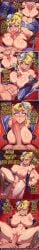 1boy 1girl abs ahegao ai_generated areolae bare_shoulders black_gloves blonde_hair blue_eyeshadow comic cowgirl_position cum cum_on_breasts english_text evelynn fellatio full_color gloves hat high_heels high_noon_evelynn_prestige_edition huge_breasts huge_nipples league_of_legends lipstick long_gloves makeup mini_hat muscular_male nude paizuri partially_clothed penetration rampa69 sex speech_bubble sweat thigh_boots tongue_out