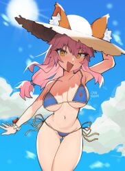 fate/grand_order fate_(series) fox_girl oniiyanna oniyanna tamamo_(fate) tamamo_no_mae_(fate) tamamo_no_mae_(swimsuit_lancer)