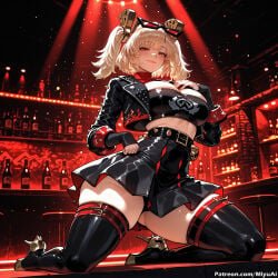 1girl ai_assisted ai_generated bangs black_footwear black_gloves black_jacket black_legwear black_skirt blonde_hair boots breasts burnice_white city_lights curvaceous curvy curvy_female curvy_figure female gloves hand_on_hip hat high_heels jacket large_breasts long_hair long_sleeves looking_at_viewer miyuai night skirt smile solo thick thick_ass thick_butt thick_hips thick_legs thick_thighs thigh_boots thighhighs thighs tongue tongue_out voluptuous voluptuous_female wide_hips wide_thighs zenless_zone_zero